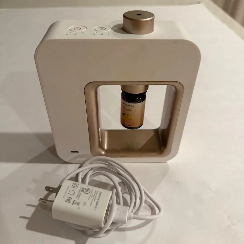 Loxim Waterless Essential Oil Diffuser White Gold Nebulizer USB-C Portable LX-01